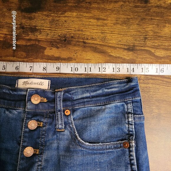 Madewell Jeans 28 Skinny Button Fly Rosecliff Wash H6319 Tummy Control Stretch - Picture 8 of 13
